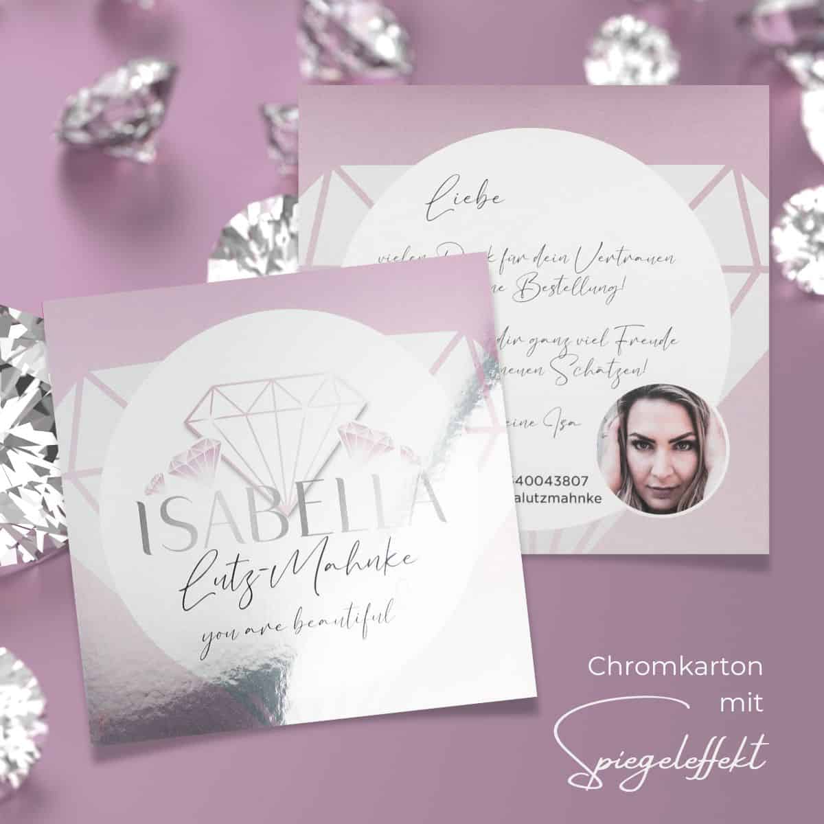 Flyer / Preisliste / Danksagung / Gutschein - Exklusiv spiegelnder Chromkarton - Image 4