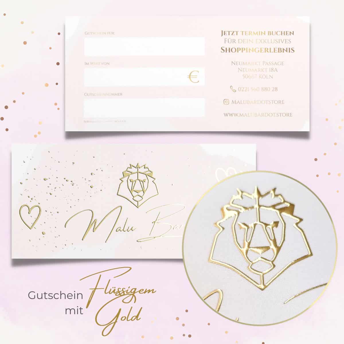 Exklusiver Gutschein / Geschenkgutschein mit flüssigem Gold oder flüssigem Silber veredelt - Image 4