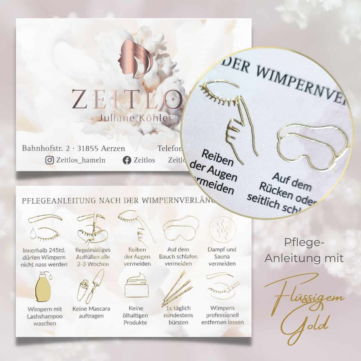 Pflegeanleitung Wimpernverlängerung / Microblading / Extensions  - Gold / Silber - Image 5