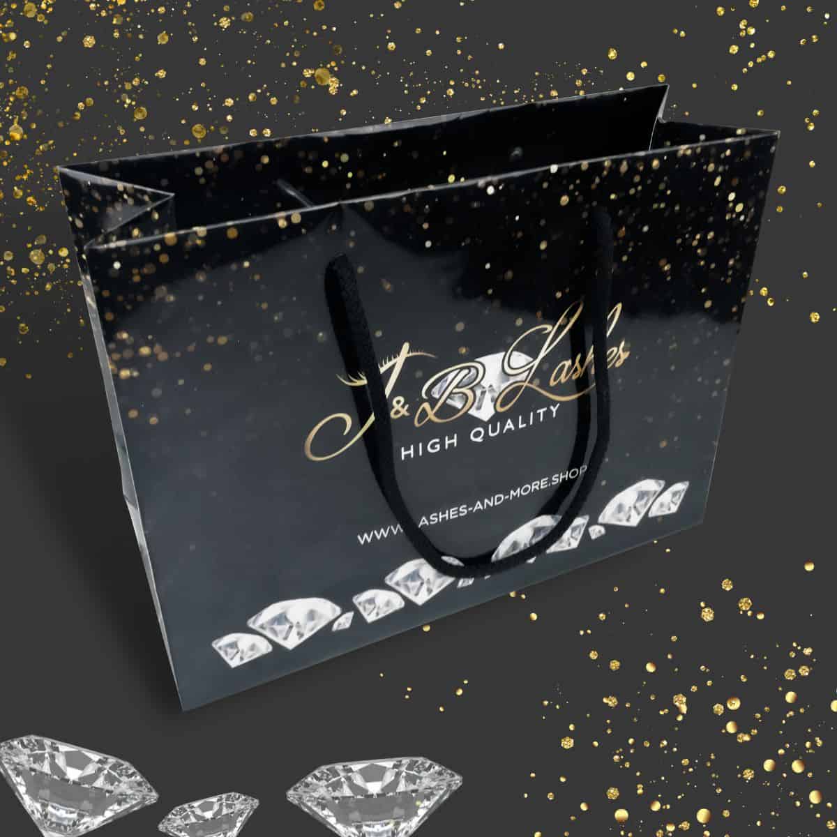 Premium Tragetasche / Papiertasche / Tüte mit Kordel und deinem persönlichen Logo – Bild 4