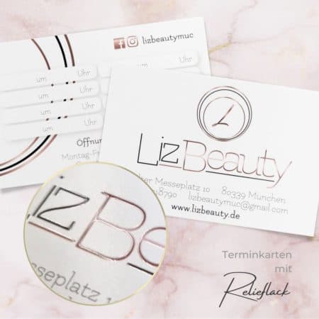 Exklusive Terminkarte mit LACK-Veredelung