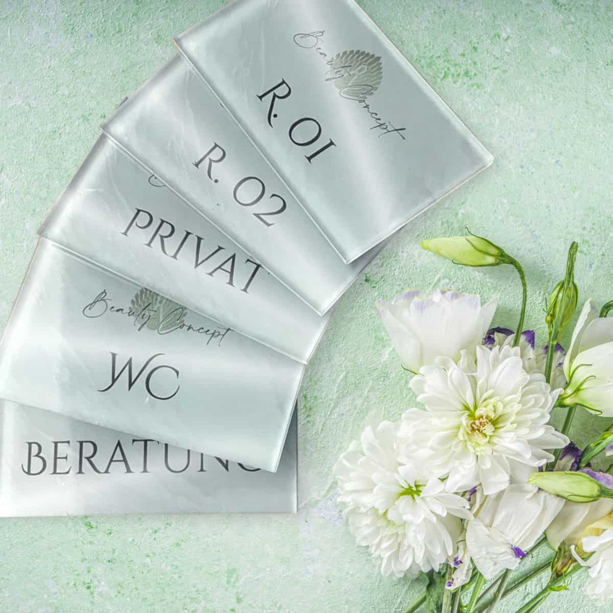 Exklusives Raumschild / Raumschilder / Türschild (WC, Personal, Raum 1 ) Acrylglas - Image 4