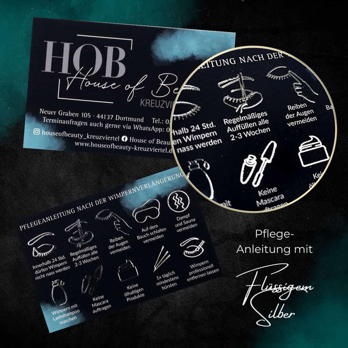Pflegeanleitung Wimpernverlängerung / Microblading / Extensions  - Gold / Silber - Image 4