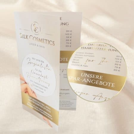 Infoflyer / Preisliste / 4-Seiter / hochglanz / DINlang