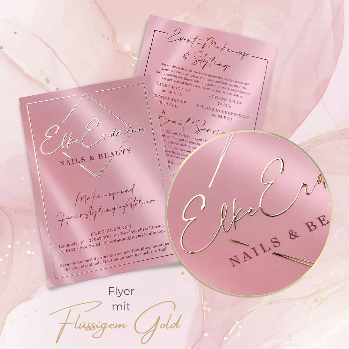 Exklusiver Flyer mit flüssigem Gold oder flüssigem Silber / Lack-Veredelung - Image 6