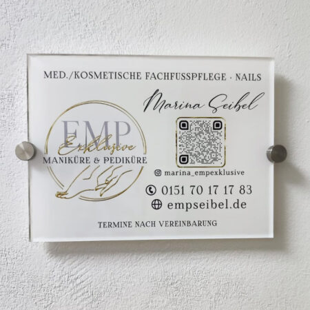 Exklusives Firmenschild / Werbeschild aus Acrylglas 20x30 oder 30x40cm