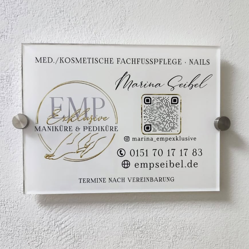 Exklusives Firmenschild / Werbeschild aus Acrylglas 20x30 oder 30x40cm