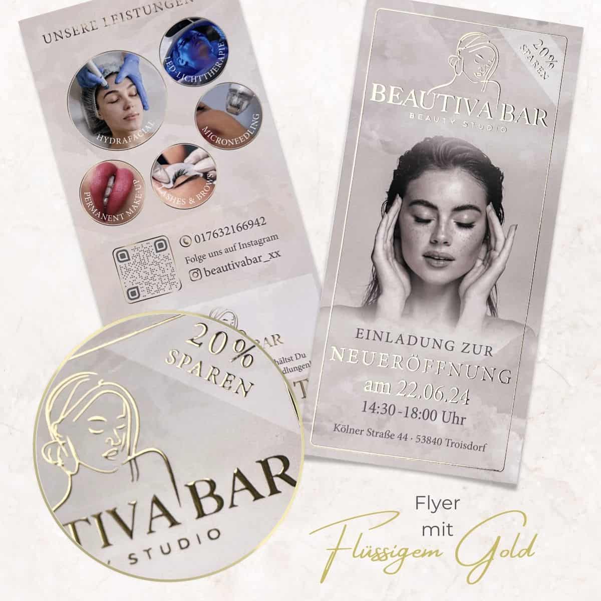 Exklusiver Flyer mit flüssigem Gold oder flüssigem Silber / Lack-Veredelung - Image 5