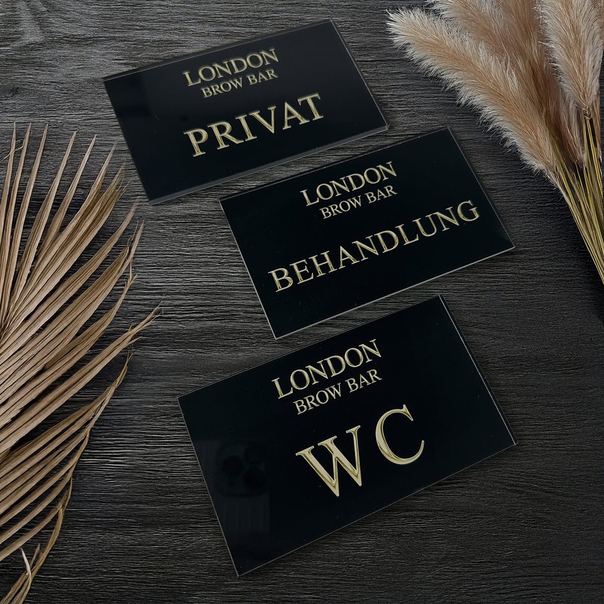 Exklusives Raumschild / Raumschilder / Türschild (WC, Personal, Raum 1 ) Acrylglas - Image 3